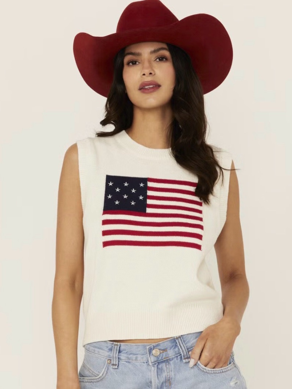 American Flag Knit Top